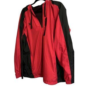Mizuno Performance XL Men's Quarter Zip Windbreaker Jacket Red & Black